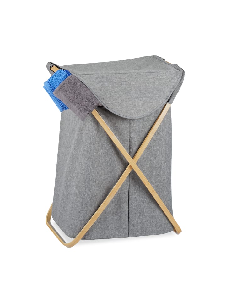 relaxdays Wäschekorb in Grau/Natur - 58 l günstig kaufen onesize
