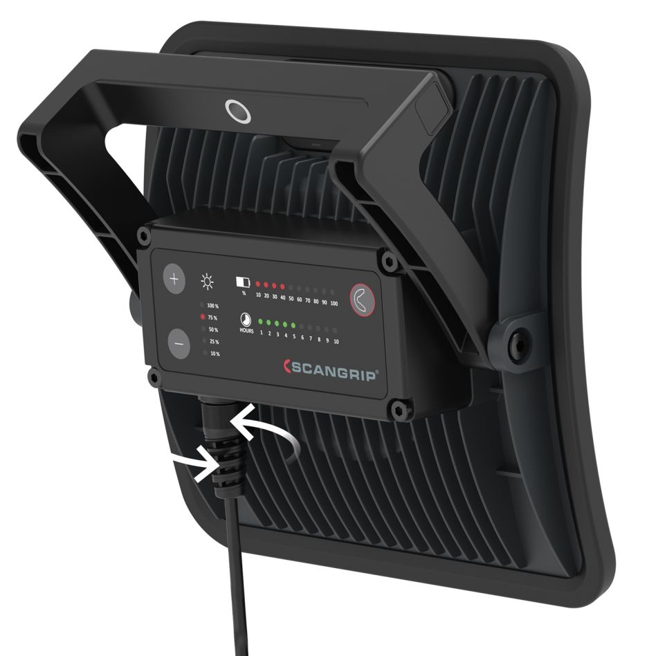 Scangrip 03.5441 Nova 3K C+R Dual System Dimmbare LED-Bauleuchte 3000 Lumen Wiederaufladbar und 230 Volt