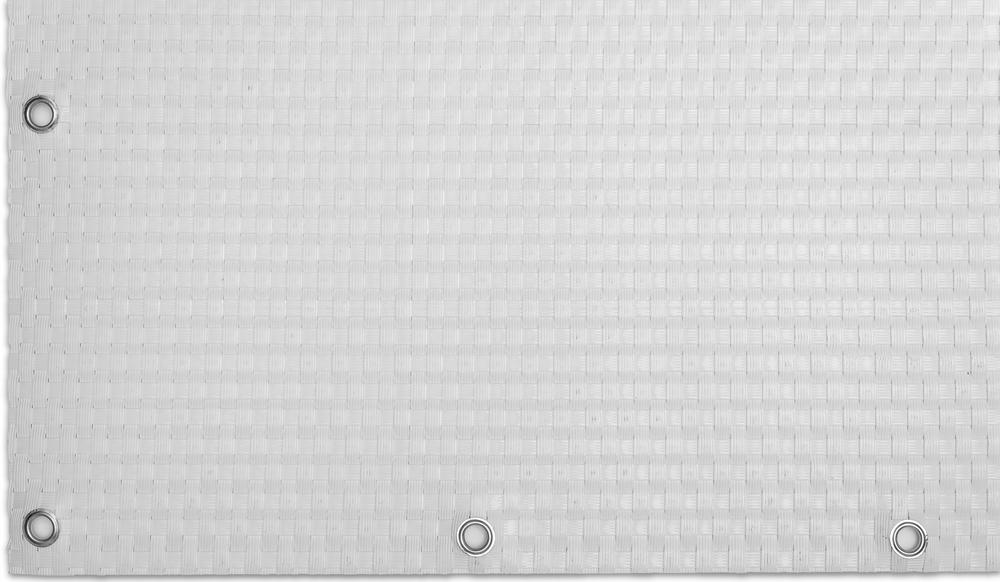 Progresja Polyrattan Balkonichtschutz mit Metallösen - Weiß 0,9m x 3m