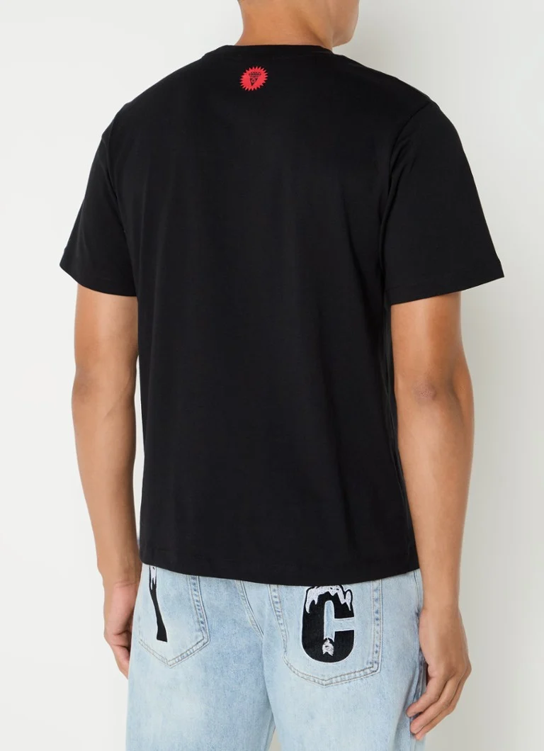 Tricou ICECREAM cu logo imprimat și motiv cu câini de vânătoare cu efect de lemn.