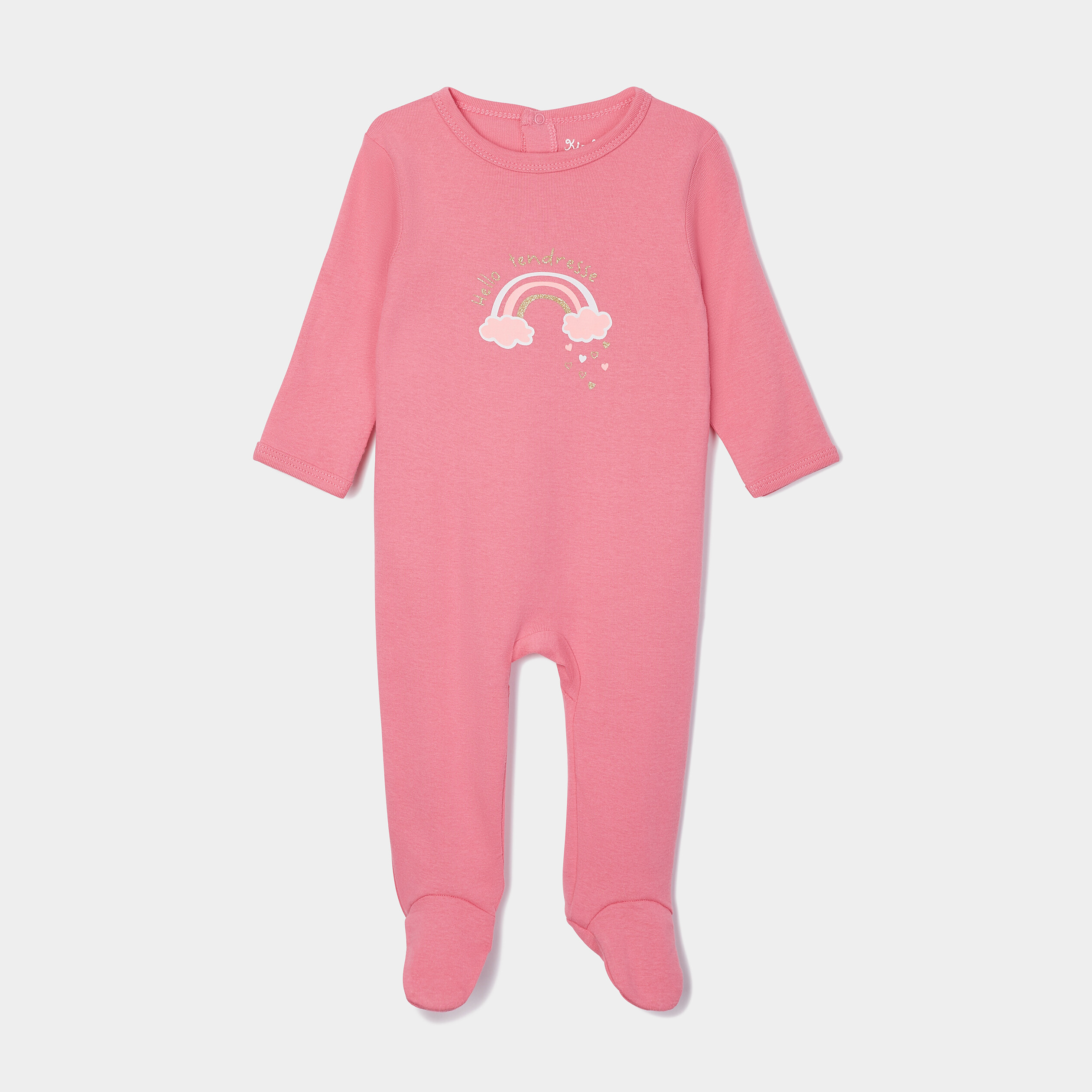 Dors-bien coton manches longues rose fushia bébé fille | La Halle