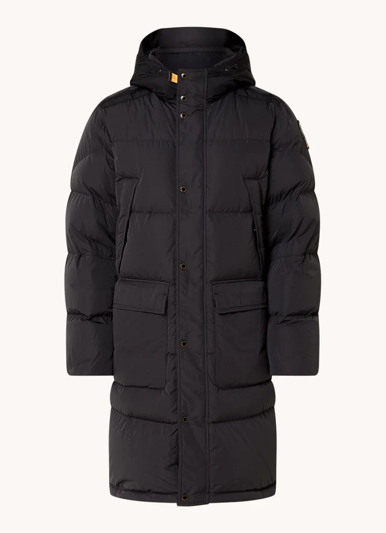 Parka acolchoada Parajumpers Long Bear com enchimento de plumas e capuz.