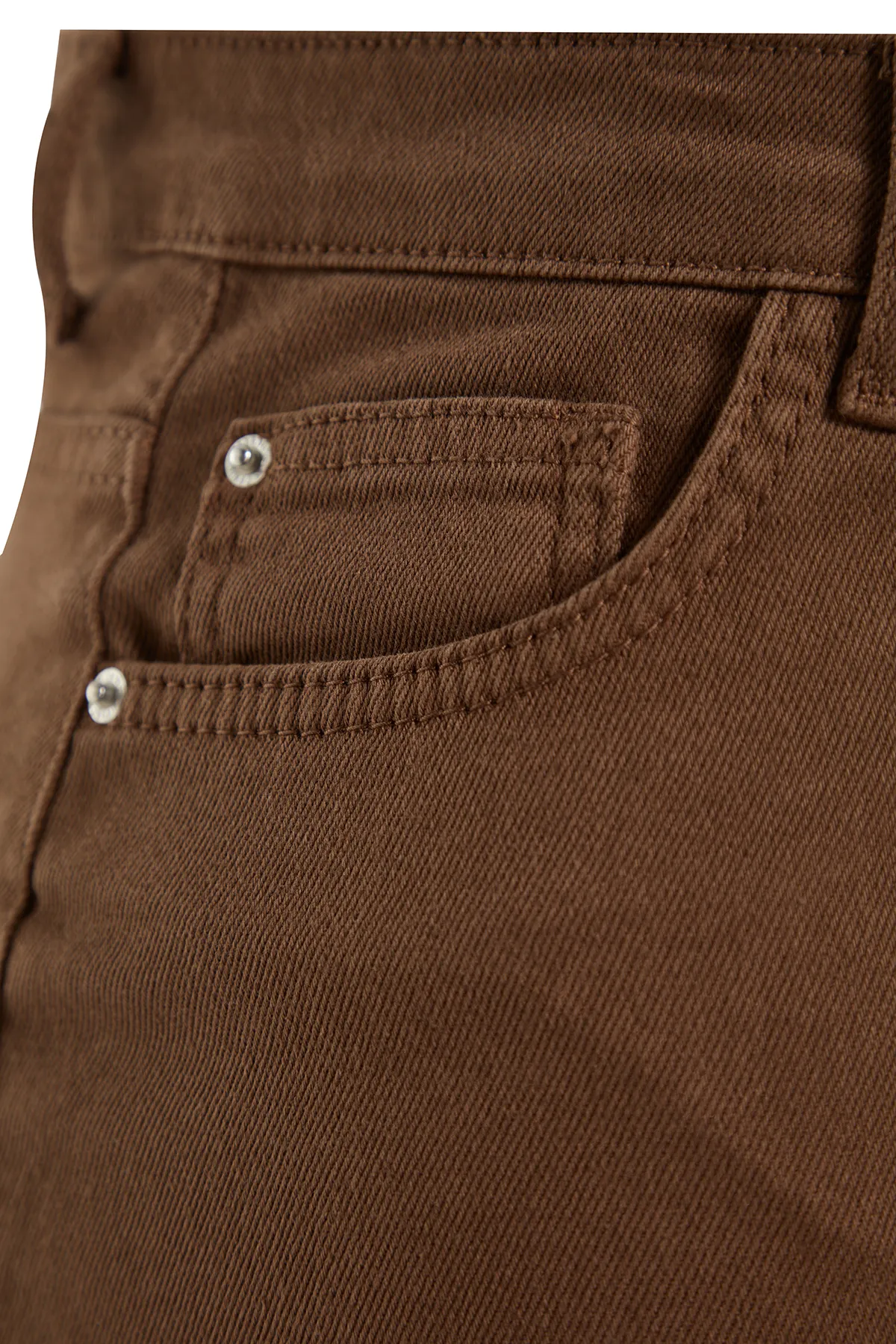 Trendyol Curve  Brauner Jeansrock in A-Linie TBBAW24AZ00031