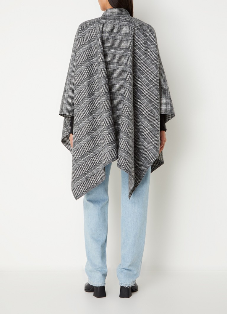 Cinque Cimaike cape in wool blend with checked design