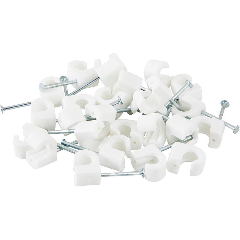 Egant Kabelklips 25-pk 5-7 mm, hvit
