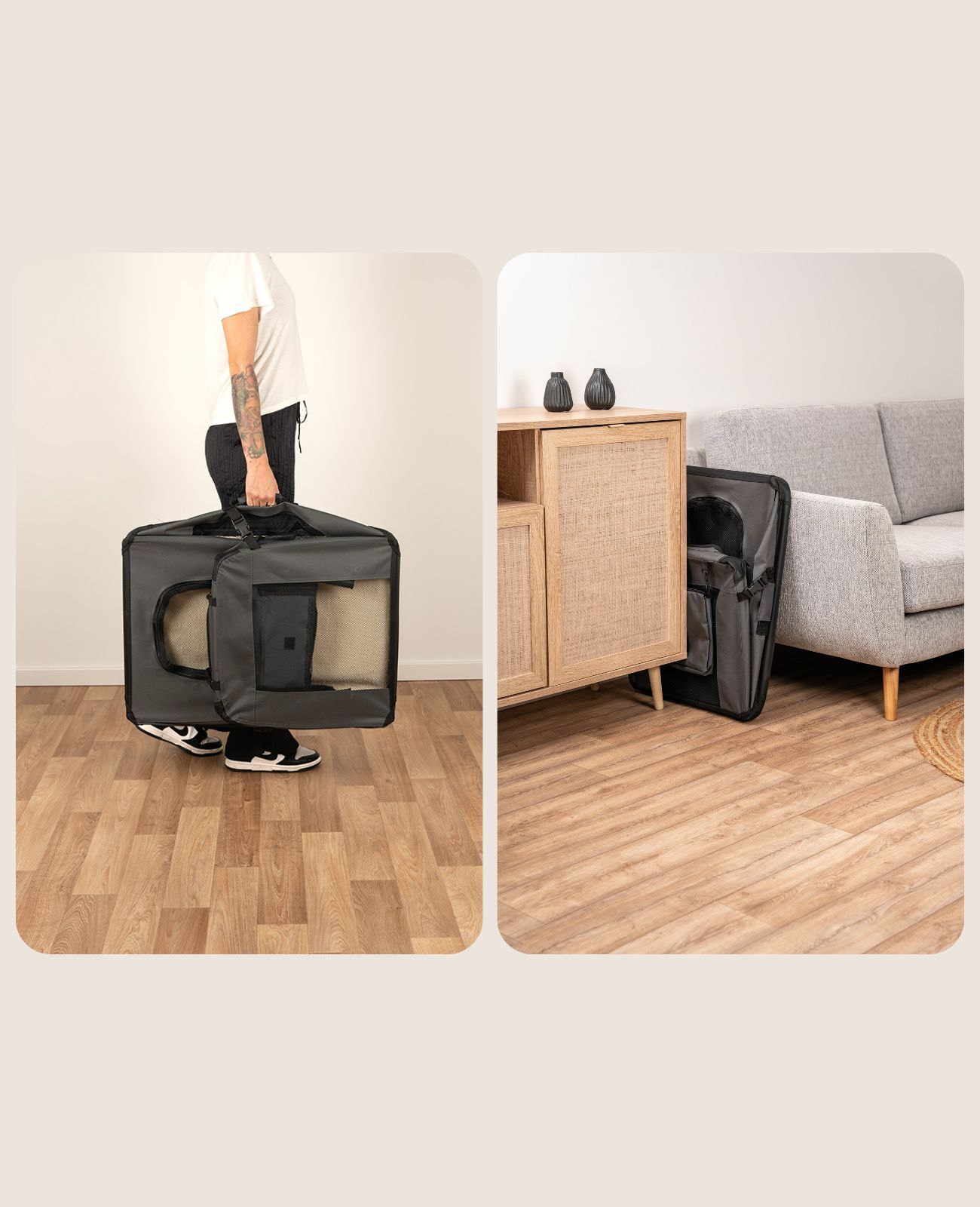 Lionto Transportboxen & Gitterboxen Lionto Hundetransportbox - faltbar - grau XL