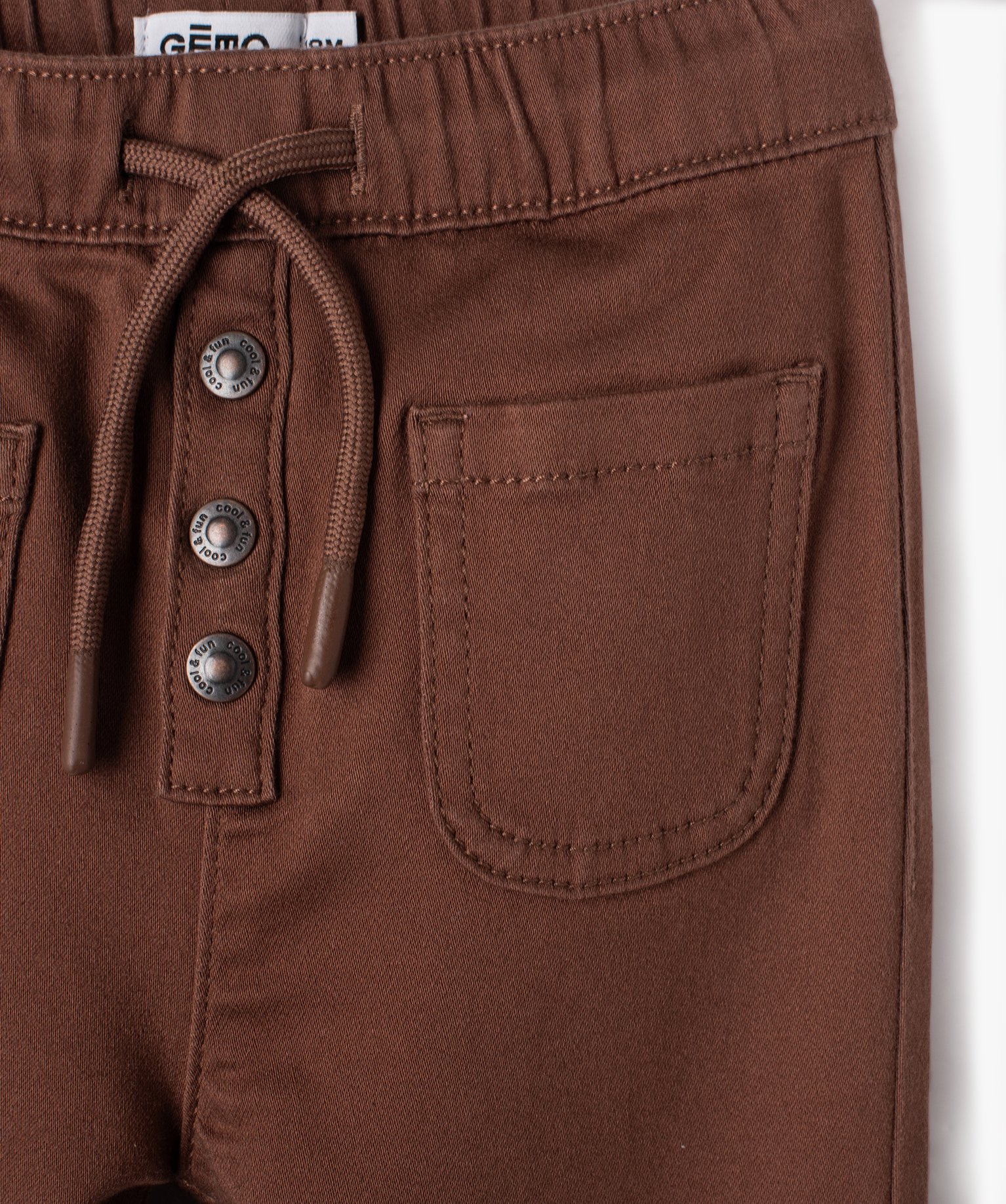 Pantalon loose à poches plaquées bébé Garçon marron | GEMO