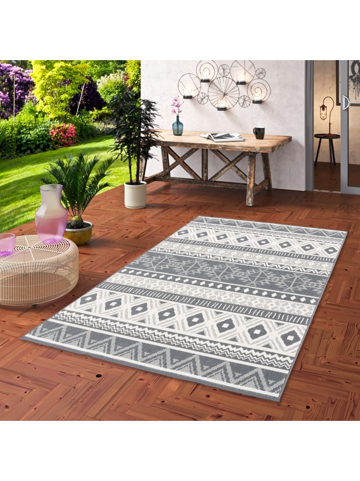 Pergamon In- und Outdoor Teppich Beidseitig Cape Cod  Ethno in Grijs günstig kaufen