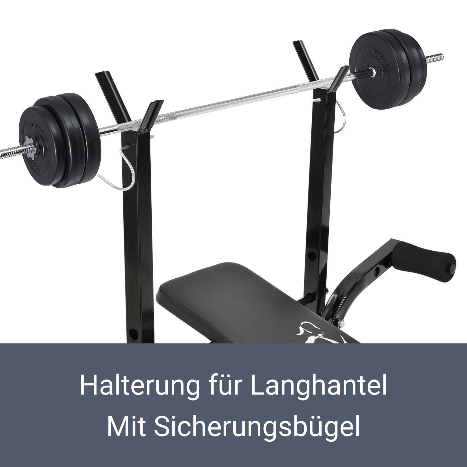 ArtSport Kraftstation ProfiGym 1000, Langhantel-Ablage, Butterfly und Beincurler, Rückenlehne verstellbar