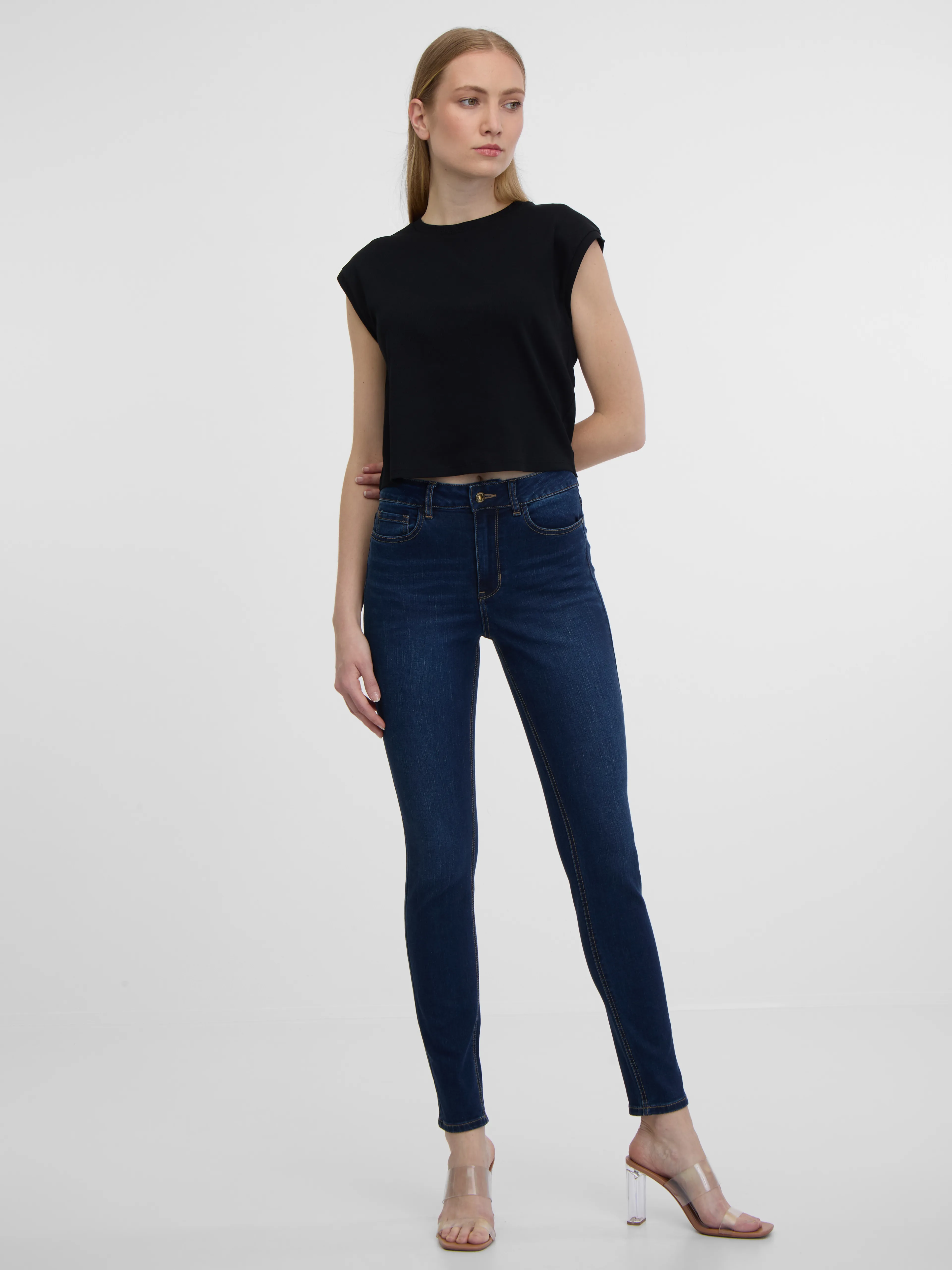 Dunkelblaue Damen Skinny Fit Jeans ORSAY