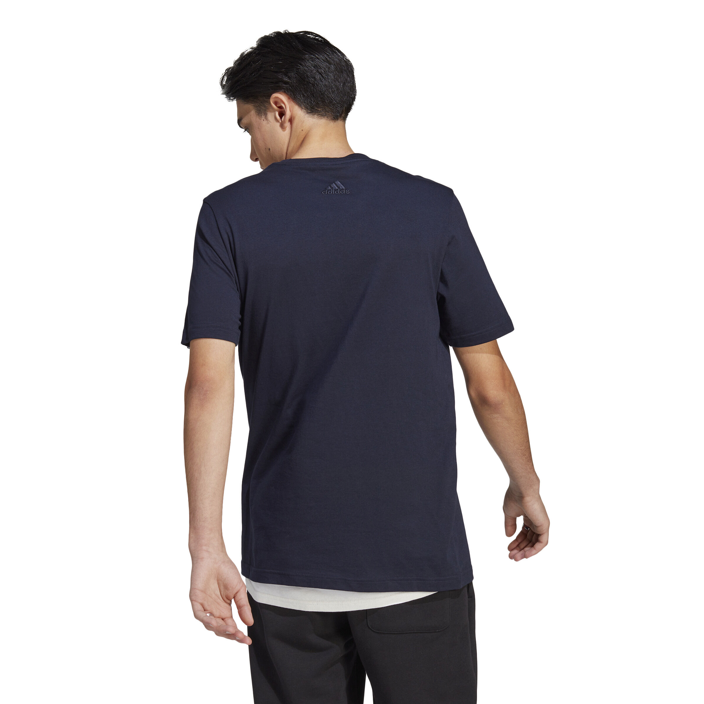 LIN Singel Jersey T-Shirt Herren - Dunkelblau, Weiß