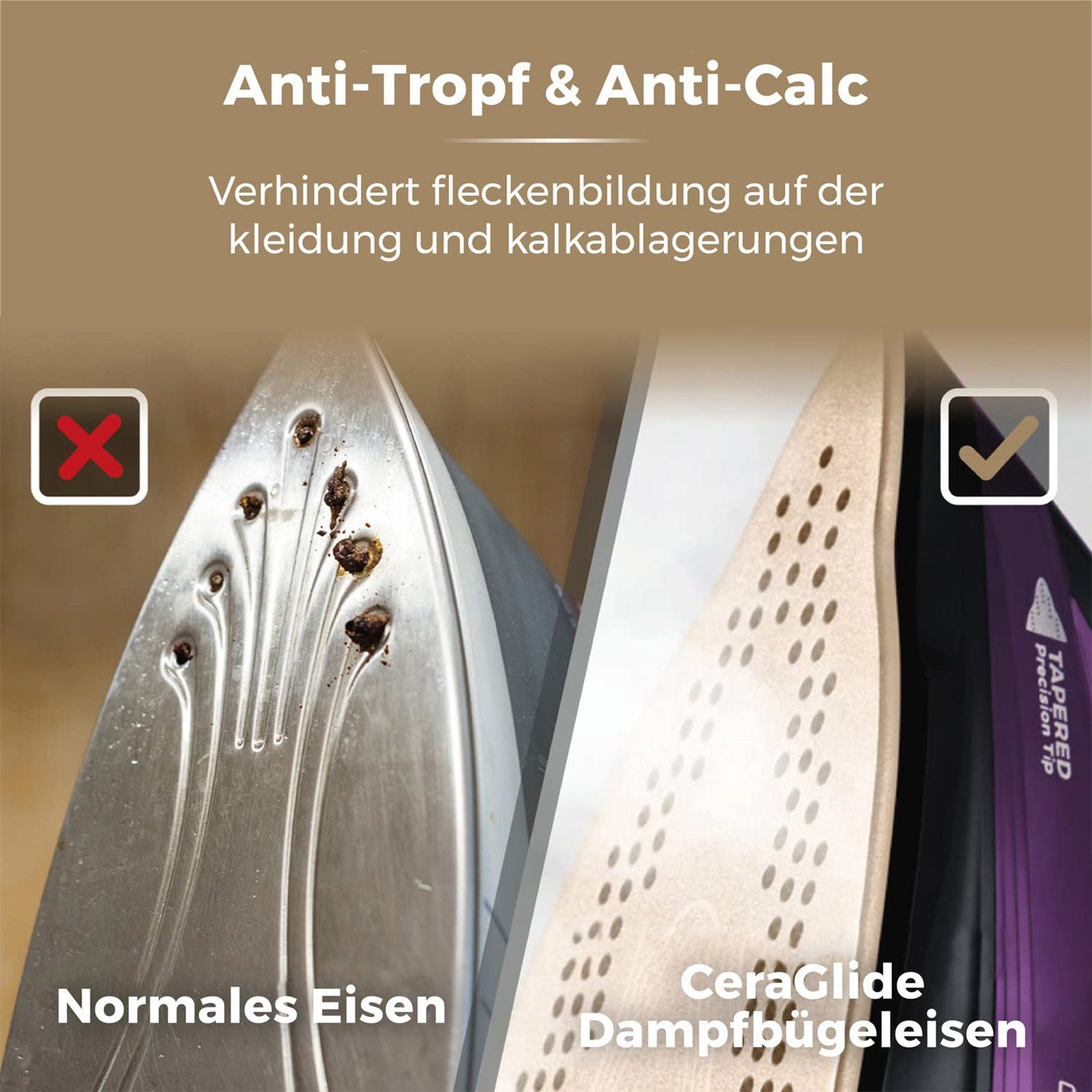 Aoucheni Dampfbügeleisen AJ2085 Kabelloses Dampfbügeleisen, 2400 W