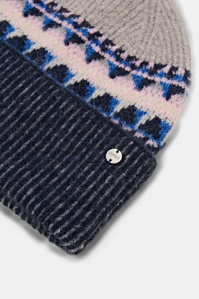 Gerippte Grafik-Beanie