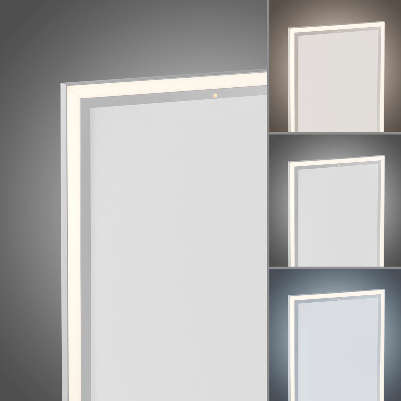 JUST LIGHT JUST LIGHT.  LED Deckenpanel mit IR-Heizung 800W, 1xLED-Board/54W/2700-5000K, FB, dimmbar, Weiss