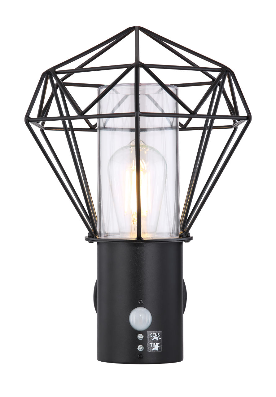 Globo Lighting - HORACE - Außenleuchte Edelstahl schwarz, 1x E27 LED
