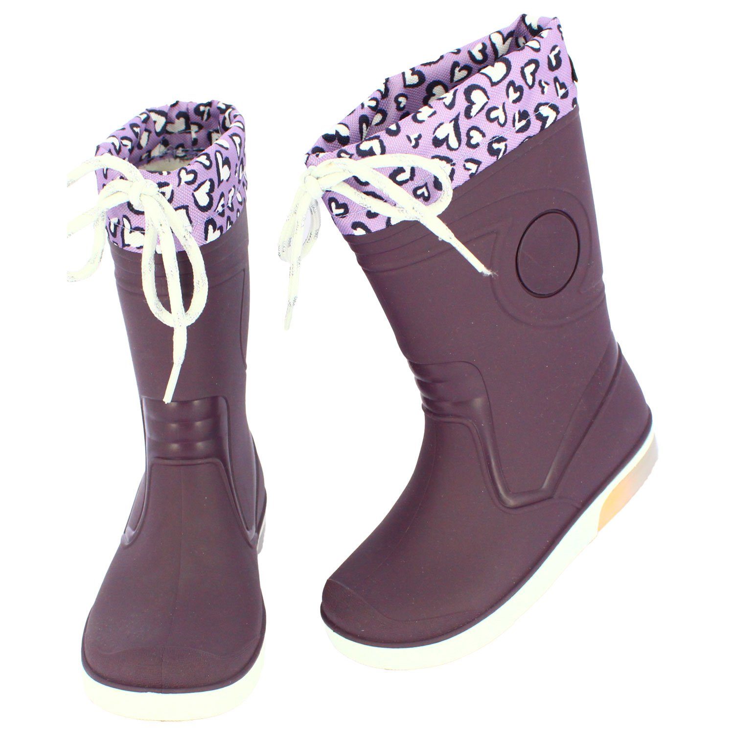 Beck Blinking Valentine mit Warmfutter Regenstiefel mit Blinkersohle Gummistiefel (für Mädchen, für warme, trockene Füße bei Nässe und Kälte) Wasserdicht, Warmfutter, schmale Passform