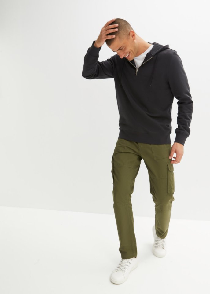 Kapuzensweatshirt mit Reißverschlussöffnung