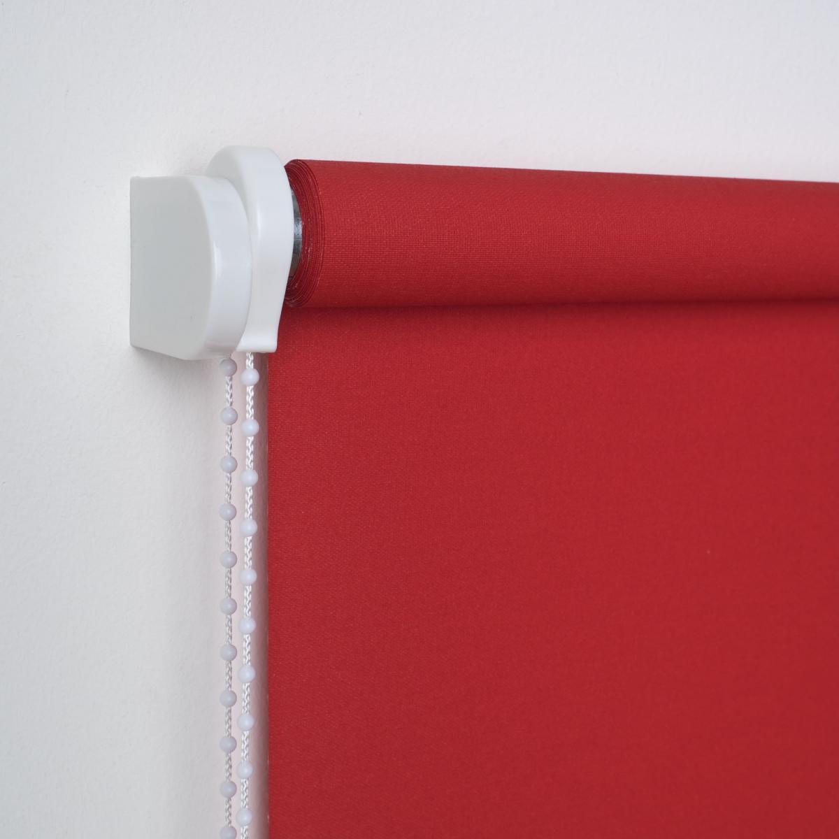 Bella Casa Seitenzugrollo Kettenzugrollo Volantrollo Rollo Eckig lichtdurchlässig 112 x 180 cm rot für Fenster