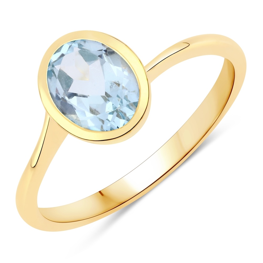 Rafaela Donata Bague Argent sterling Topaz bleu en Or jaune Bague