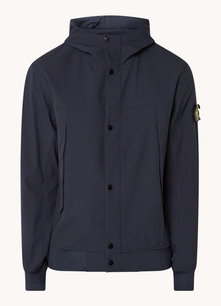 Μπουφάν Stone Island 40227 softshell με λογότυπο και κουκούλα