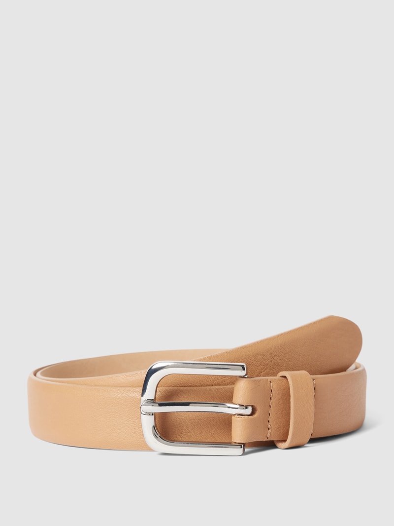Ledergürtel mit Dornschließe in beige