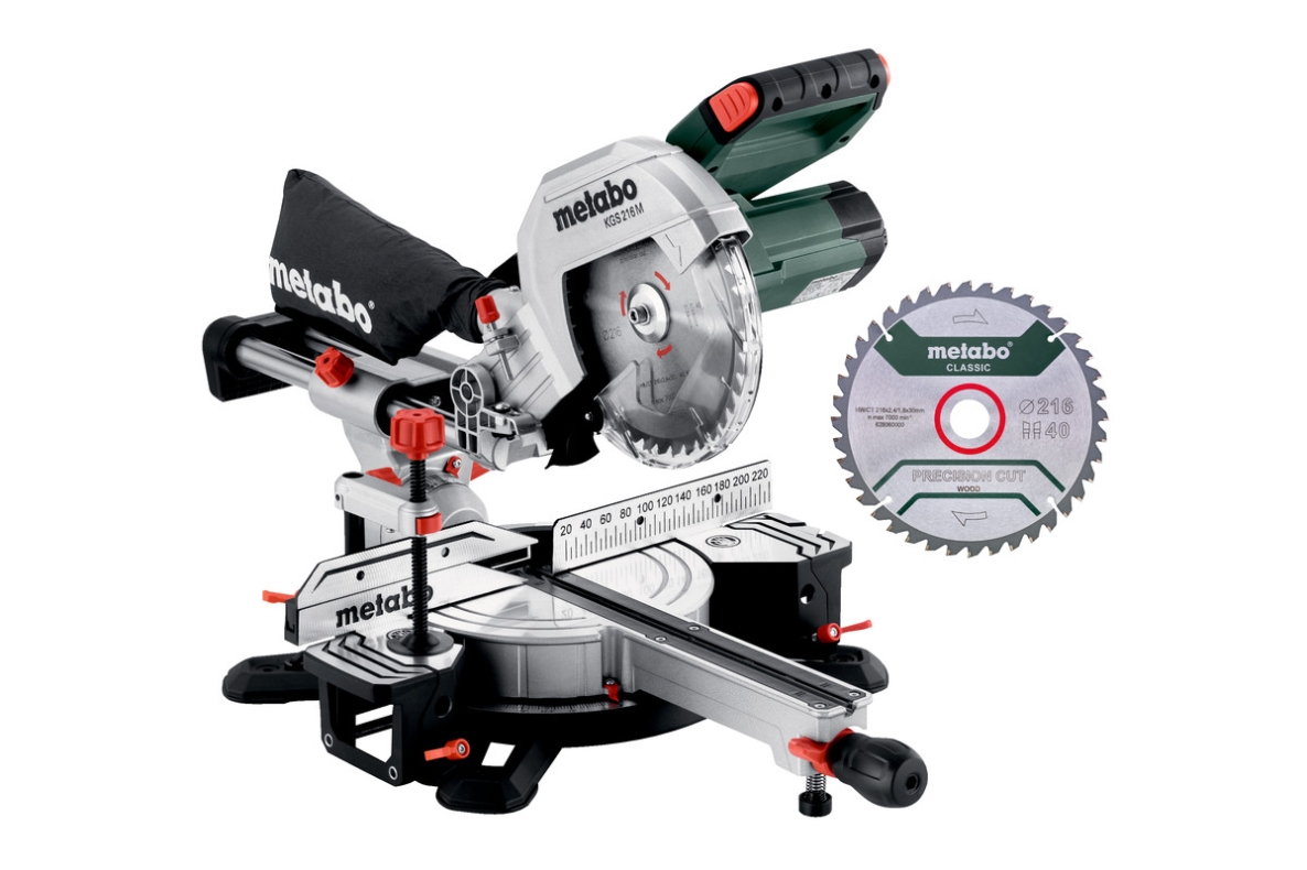 Metabo 613216900 KGS 216 M Piła ukosowa z funkcją naciągu + dodatkowy brzeszczot