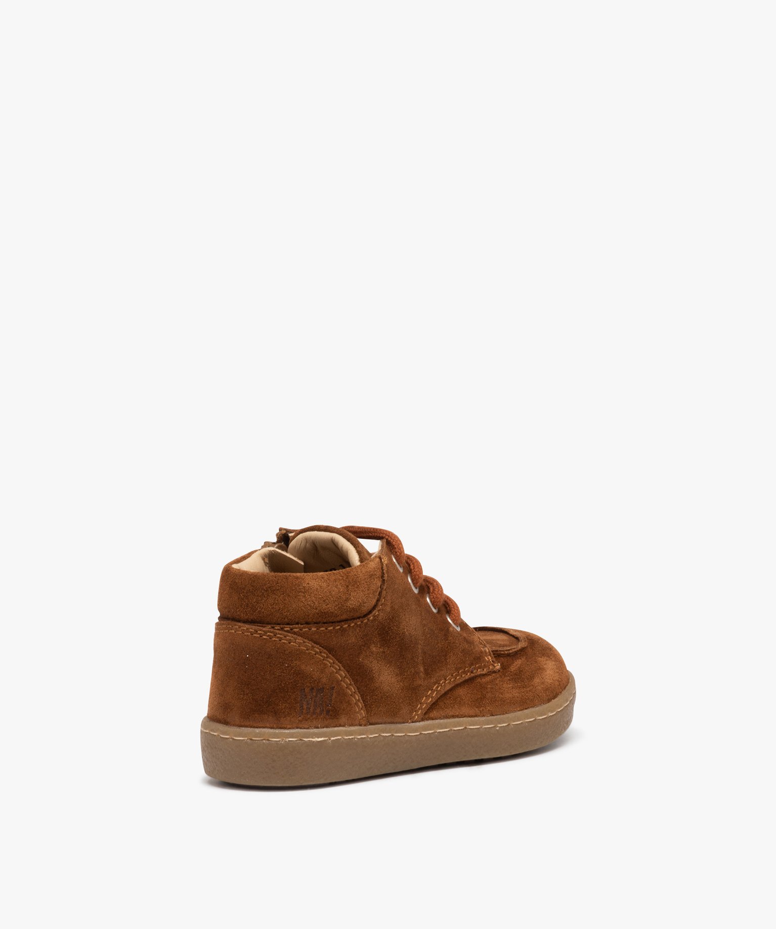 Chaussures en cuir velours à lacets bébé Garçon - NA! camel | GEMO
