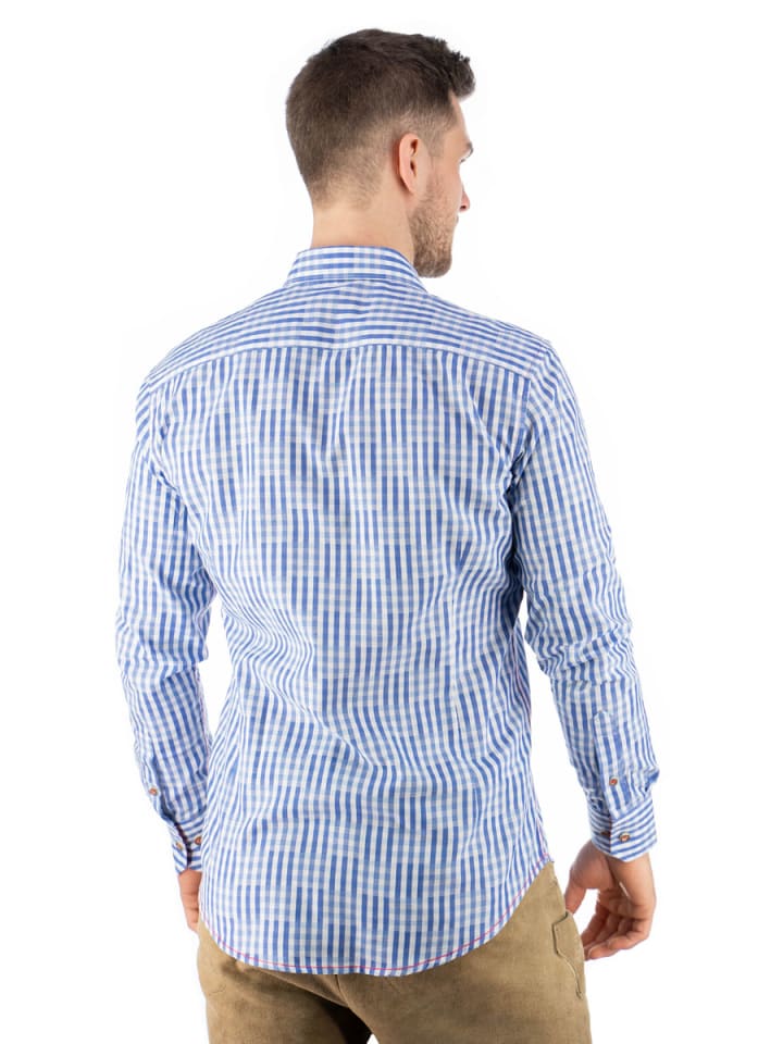 OS-Trachten Trachtenhemd Zufir in hellblau/bleu günstig kaufen