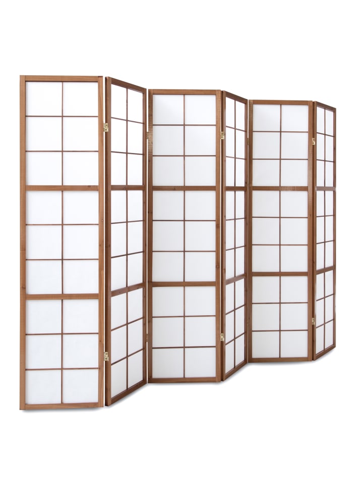 Homestyle4u 6-tlg. Paravent Shoji in Braun 264x175 cm günstig kaufen onesize