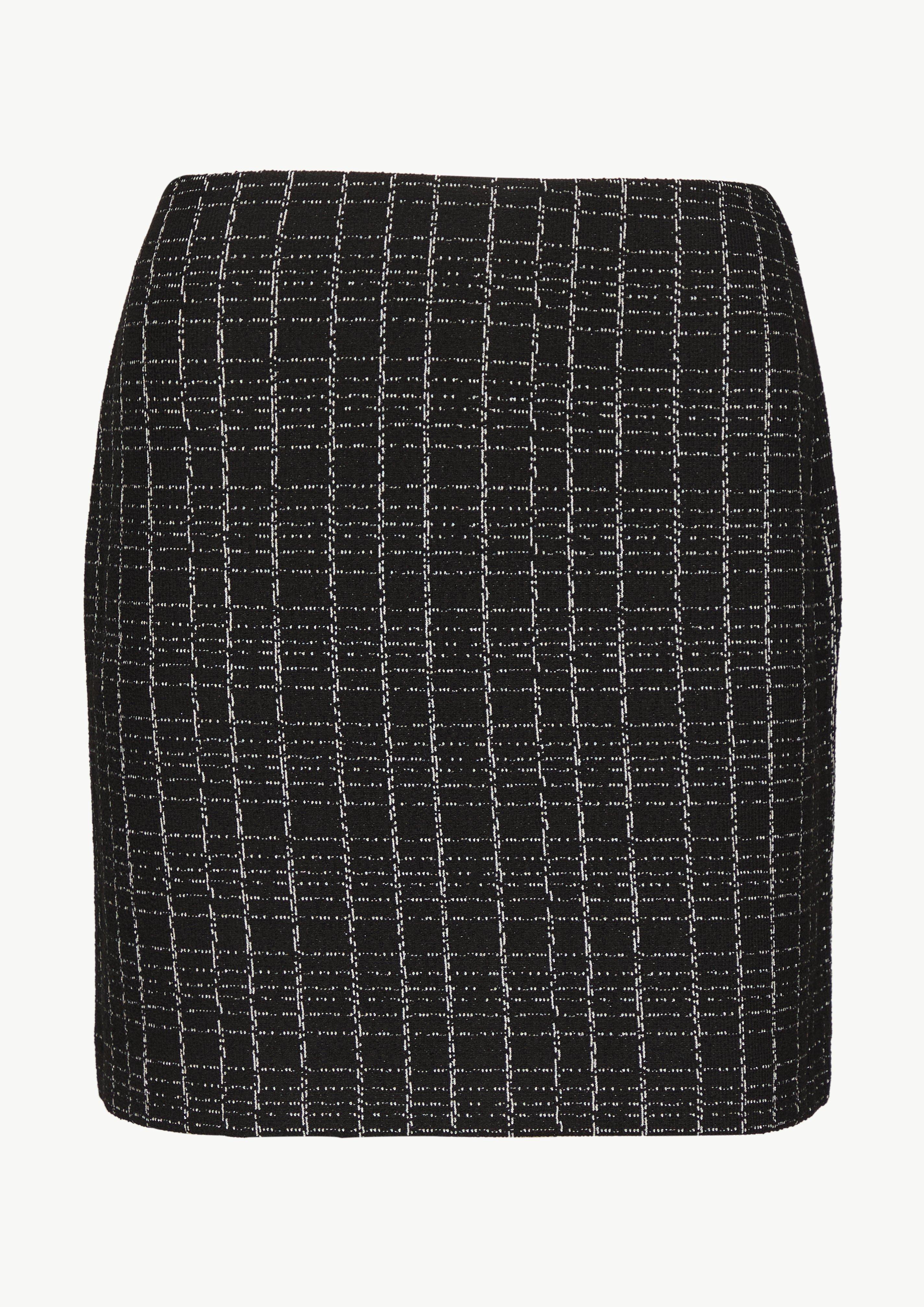 Kurzer Rock in Bouclé Jersey - schwarz