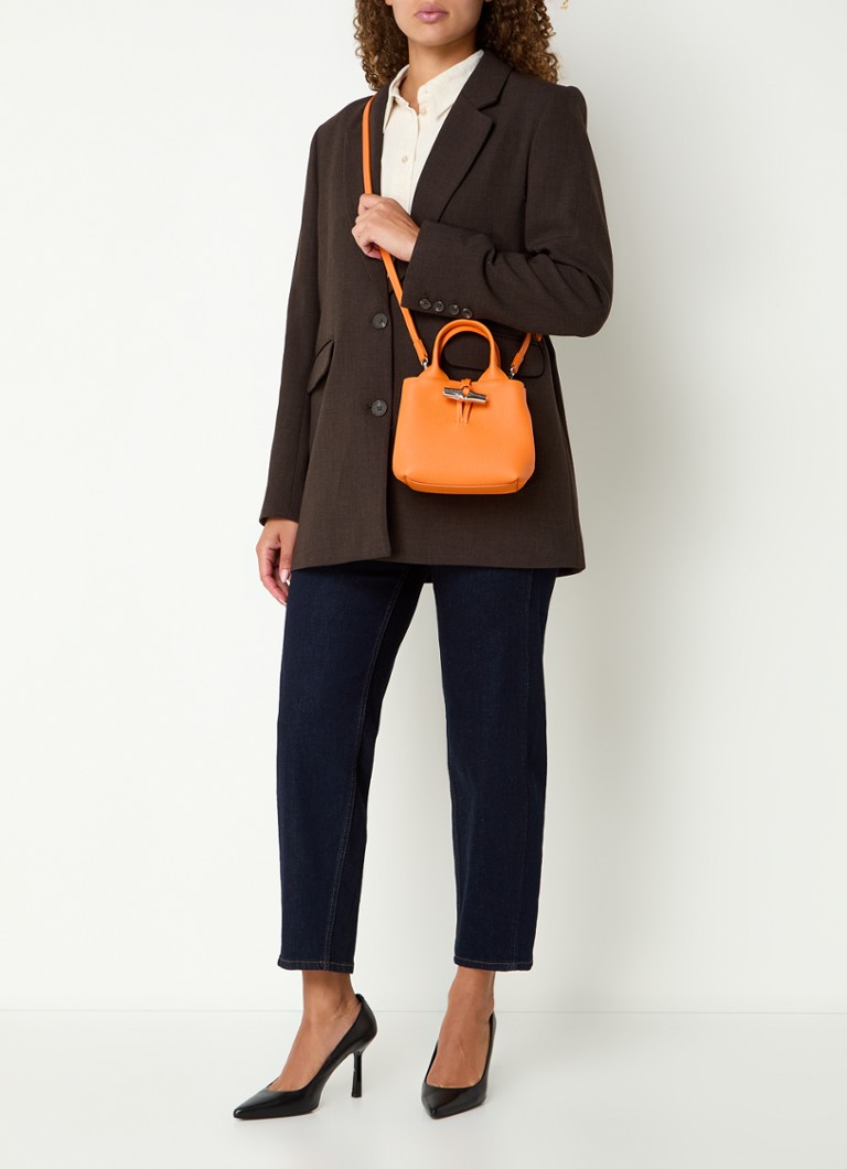 Δερμάτινη τσάντα Longchamp Le Roseau XS με αφαιρούμενο λουράκι ώμου