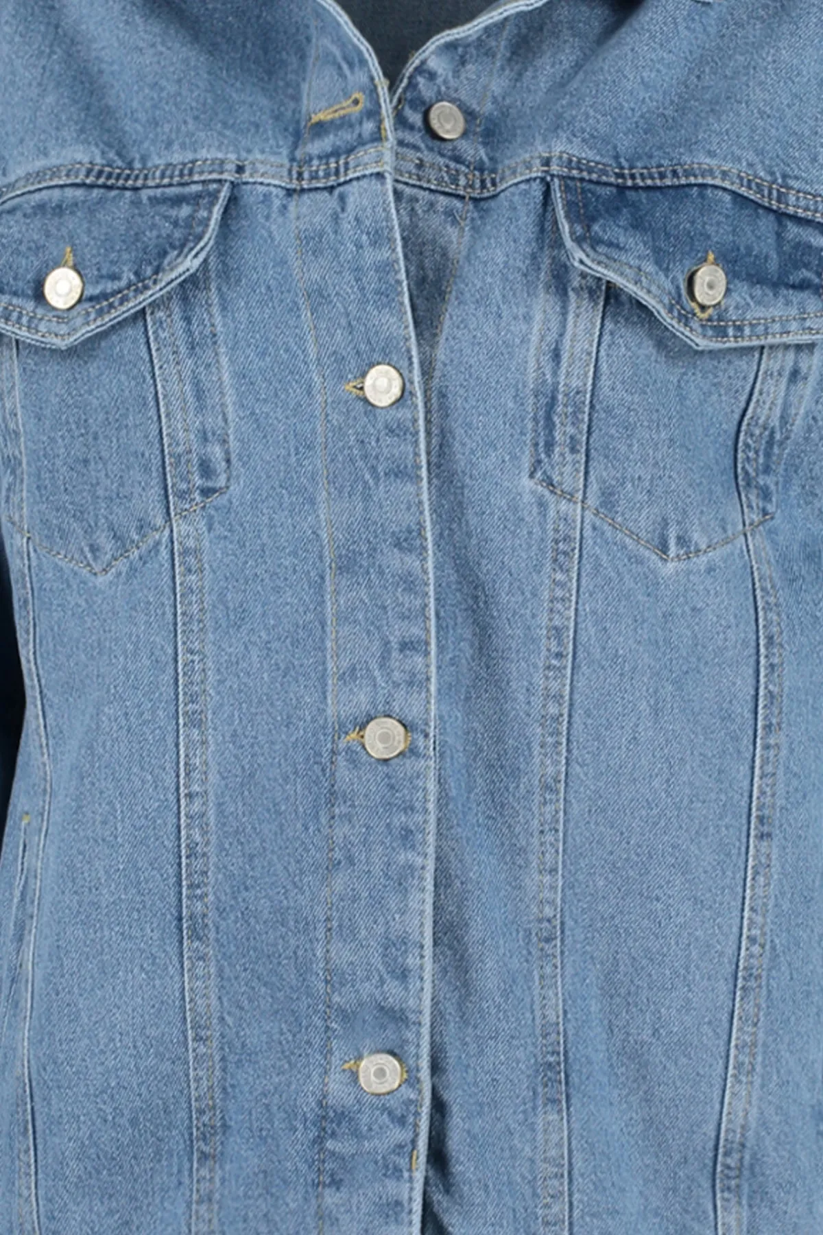 Trendyol Collection  Blaue Oversize-Trucker-Jeansjacke TWOAW23CE00189