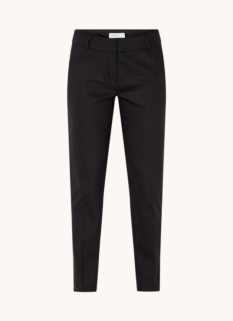 Pantaloni de vară cu talie medie, croială mulată și buzunare laterale.