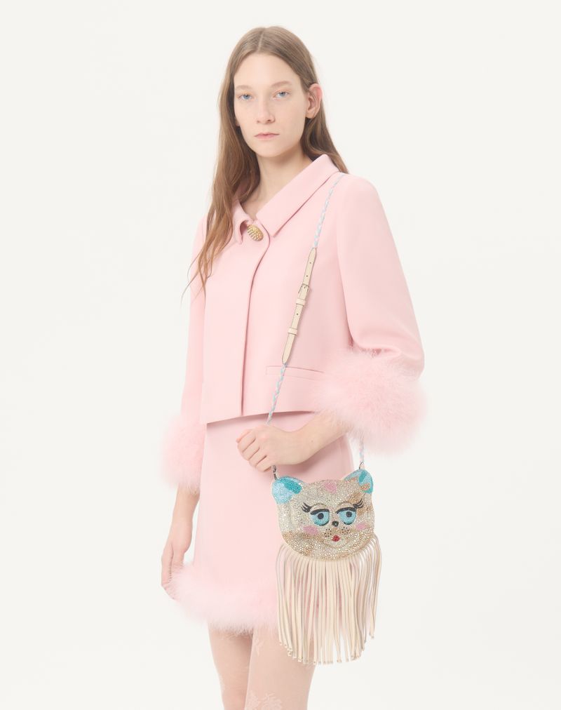 Valentino Garavani Bolsa de Ombro Le Chat De La Maison com Strass