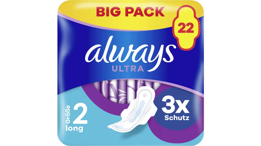 Always ULTRA Damenbinden Long mit Flügeln BigPack 22 Stück