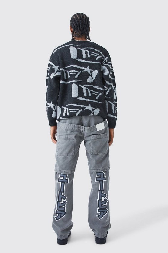 Lockere Cargo-Hose mit Print