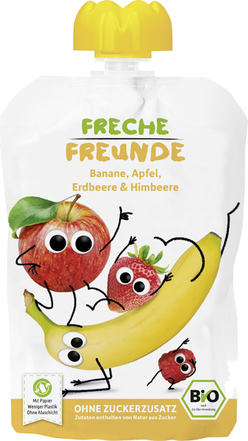 Freche Freunde Bio Quetschie Banane, Apfel, Erdbeere & Himbeere