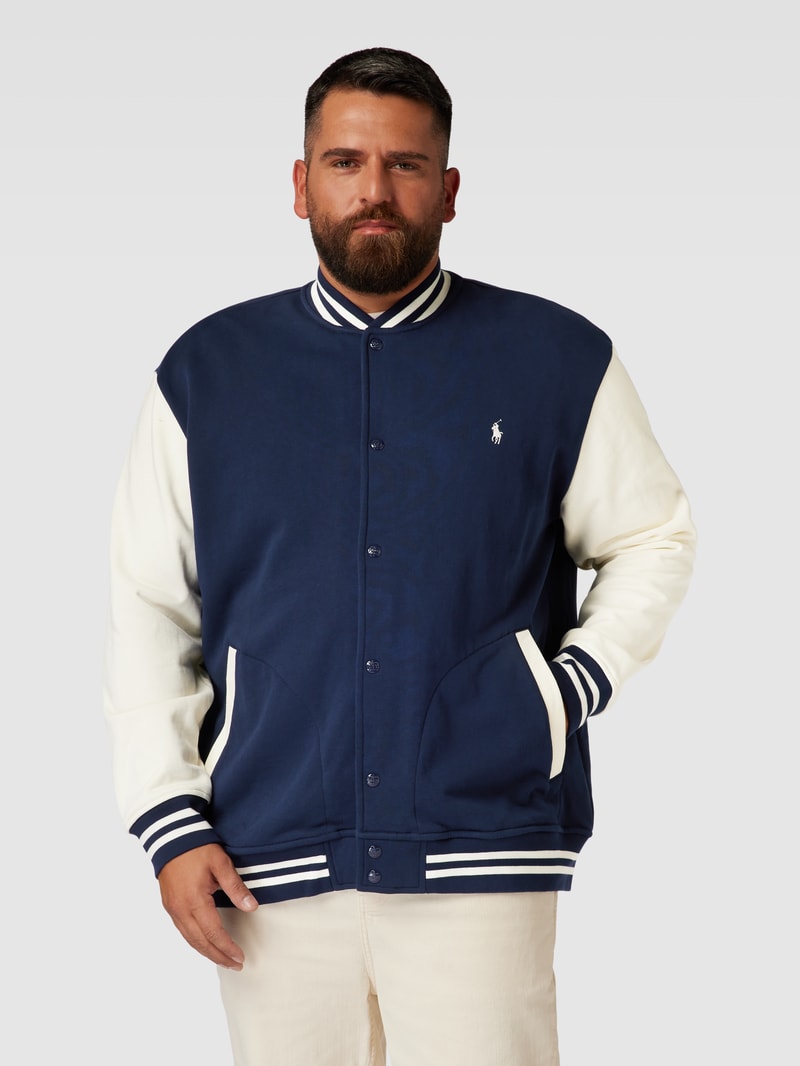 PLUS SIZE College-Jacke mit Label-Stitching in marineblau
