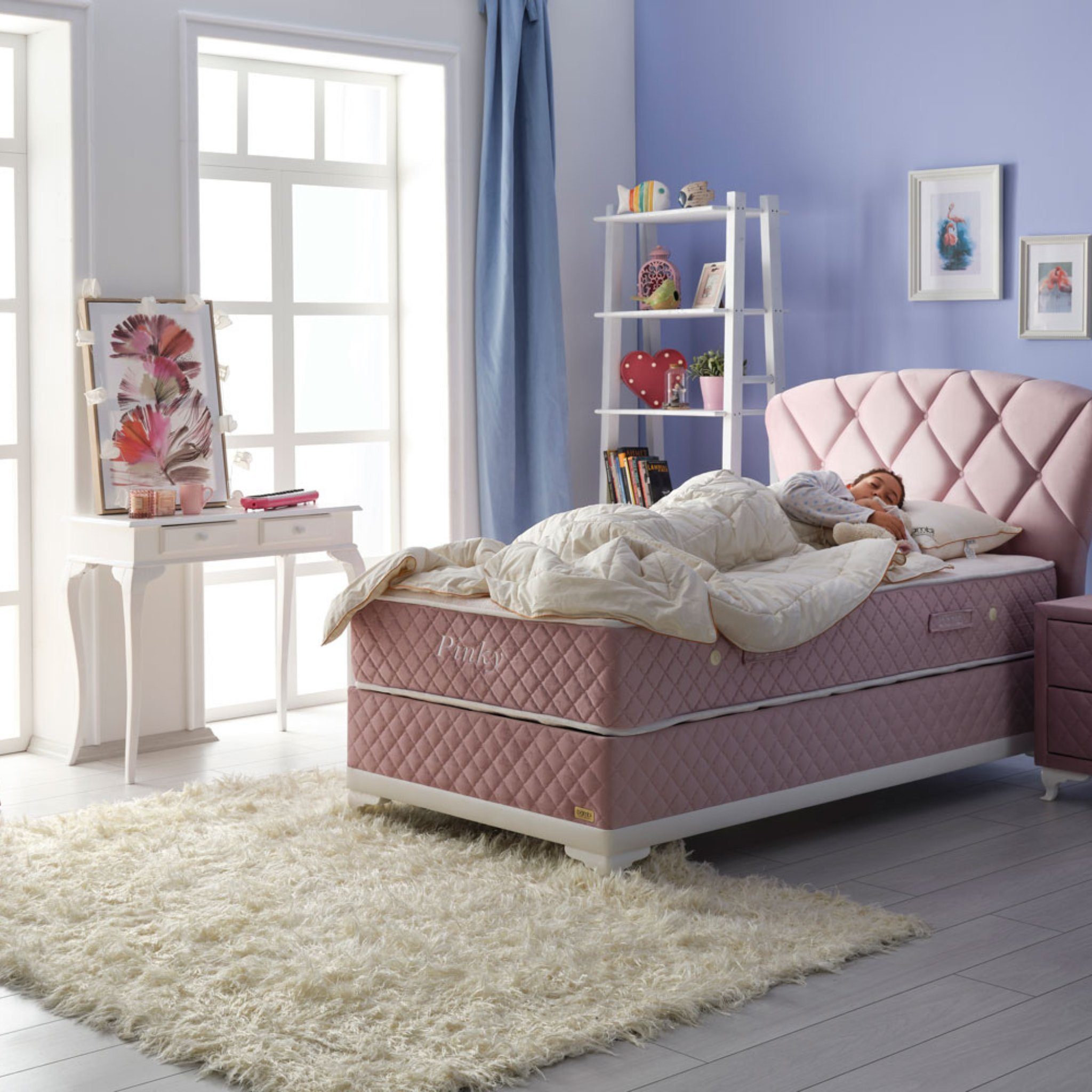 Taschenfederkernmatratze 7 Schichten Höhe 29 cm Matratze 90x200 Doppelseitige Verwendung Pinky, Moln