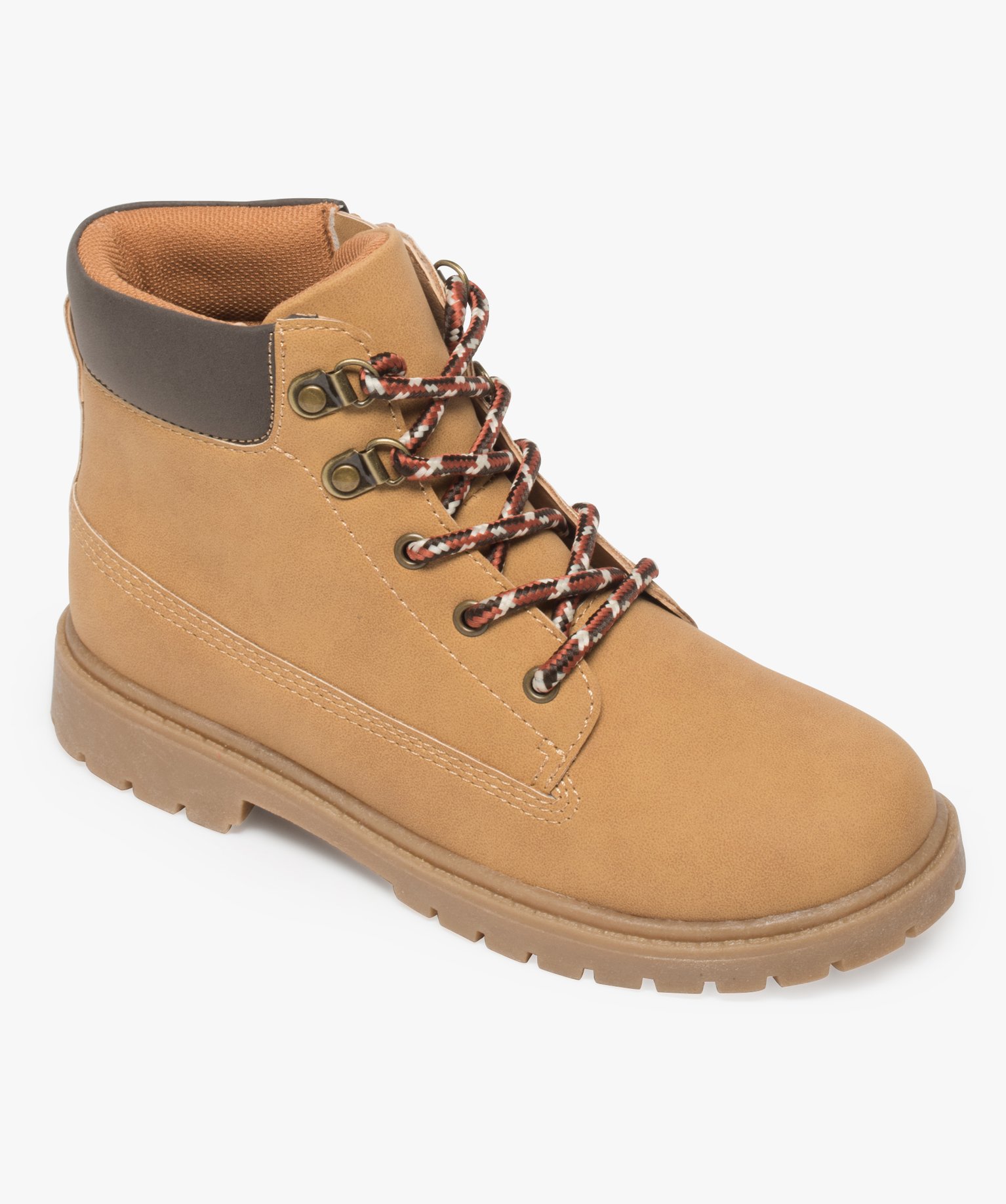 Boots Garçon avec col rembourré, lacets montagne et semell... jaune | GEMO