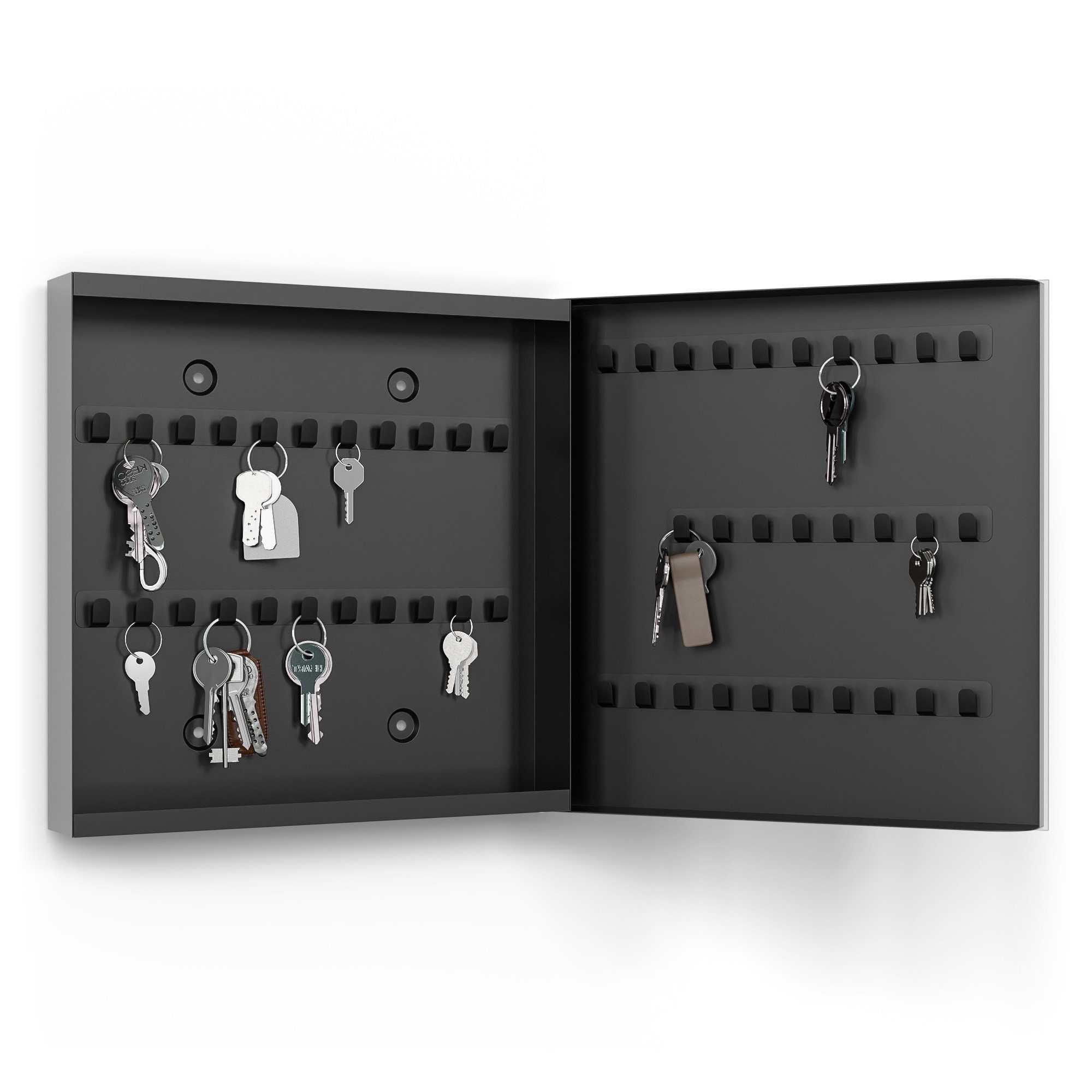 DEQORI Schlüsselkasten 'Verbundene Gesichter', Glas Schlüsselbox modern magnetisch beschreibbar