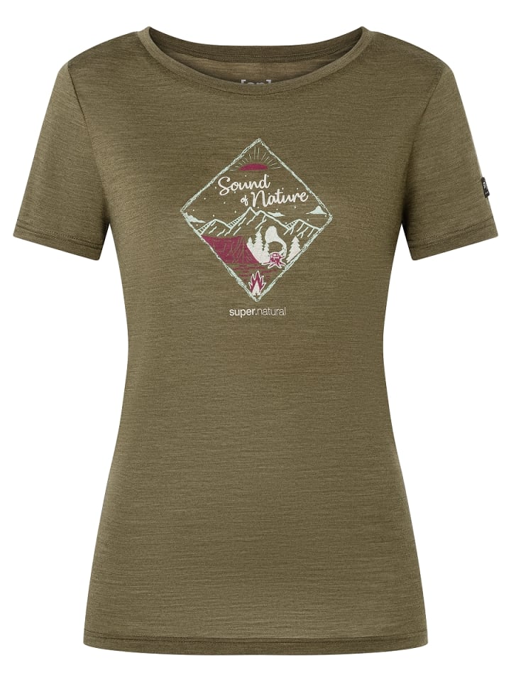 super.natural Merino T-Shirt W SOUND OF NATURE TEE in grün günstig kaufen XS