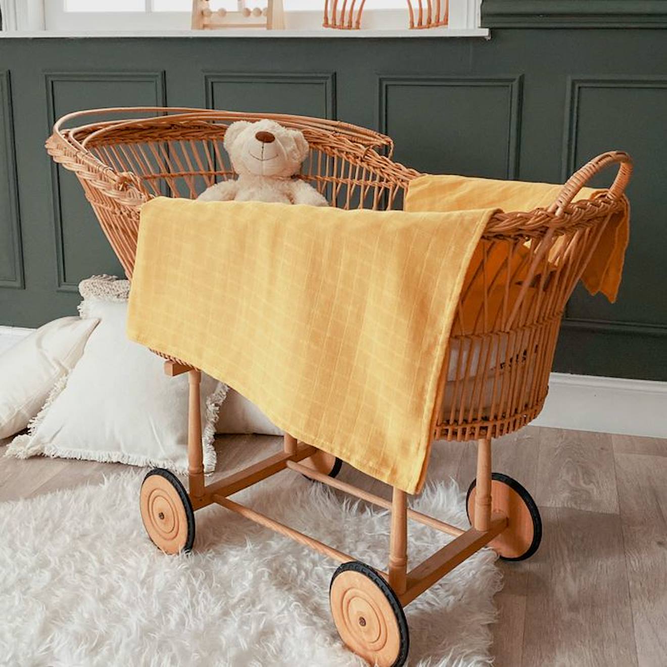 Maxi-lange en coton bio* uni Moutarde jaune