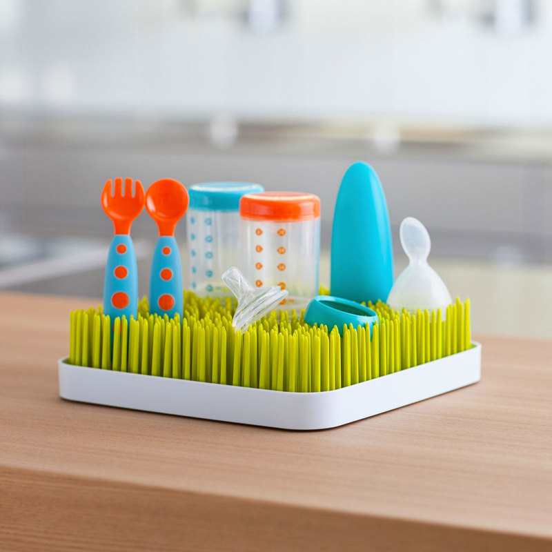 Egouttoir à biberons trendy Grass vert et blanc Boon