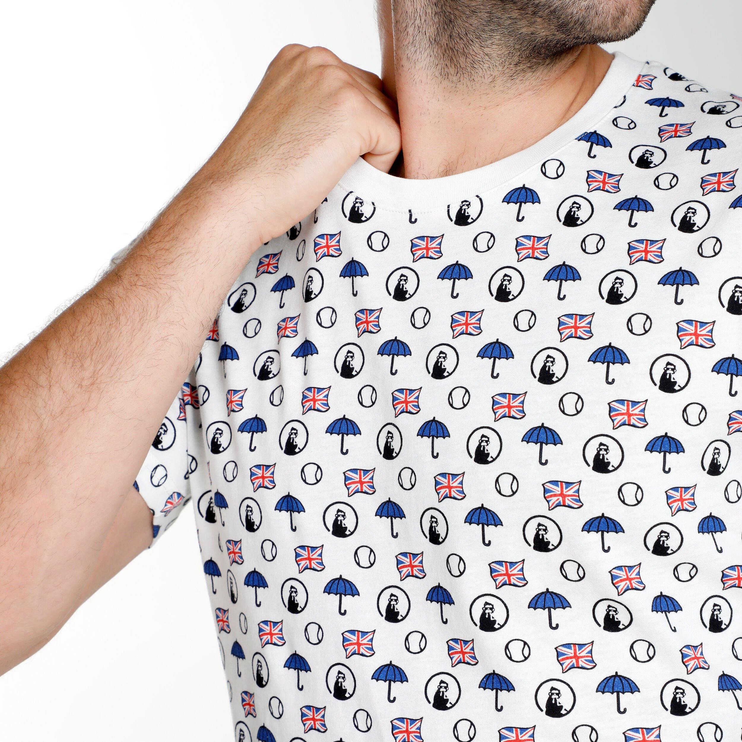 London Statement T-Shirt Herren - Weiß, Mehrfarbig