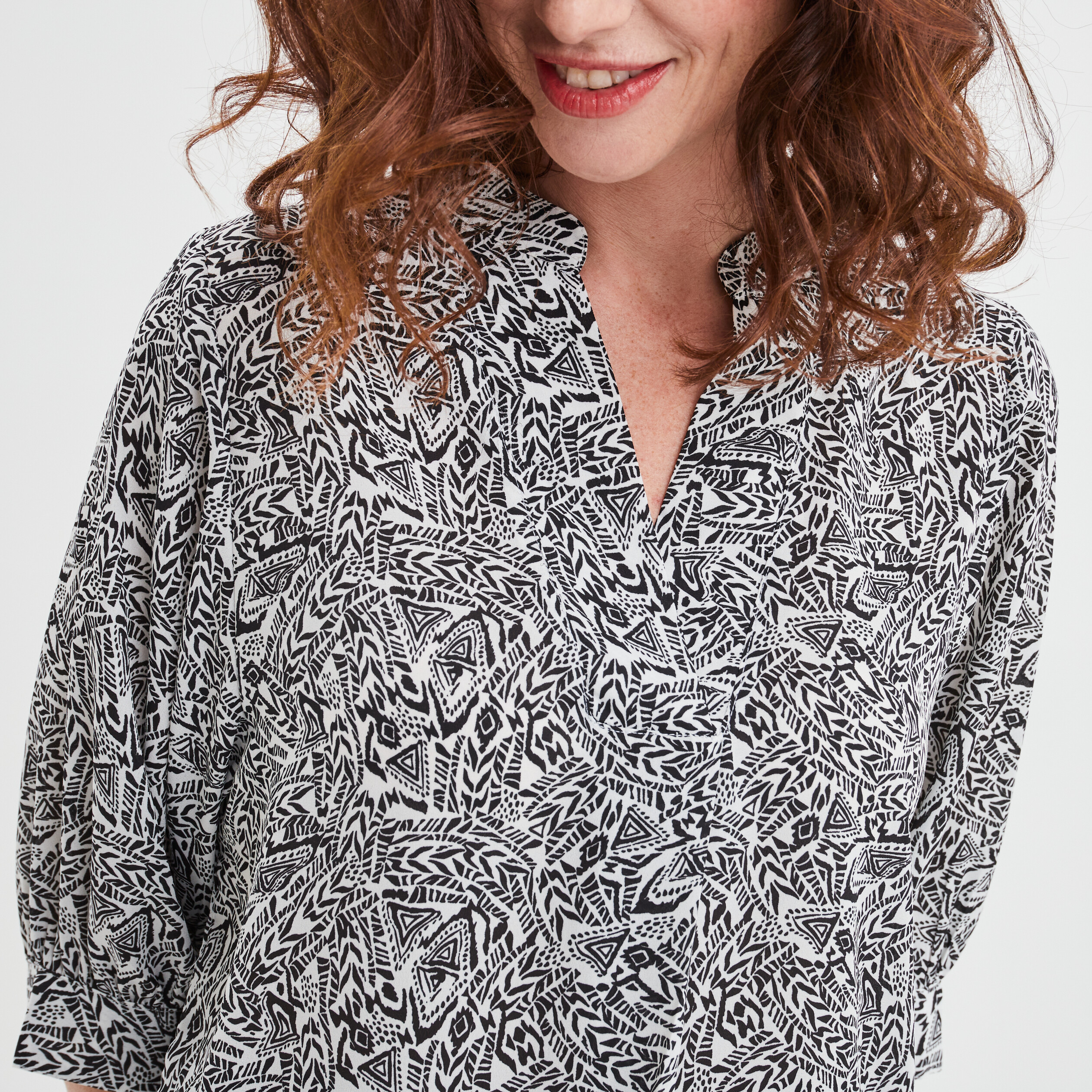 Chemise à manches 3 4 ecru femme | La Halle
