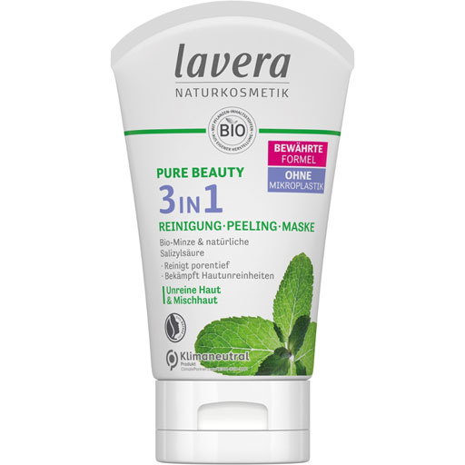 LAVERA Pure Beauty 3in1 Reinigung Peeling Maske  125 ml  Gesichtsmaske
