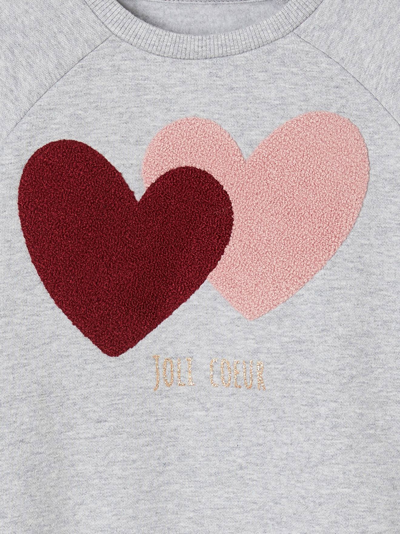 Sweat ludique fille gris chiné