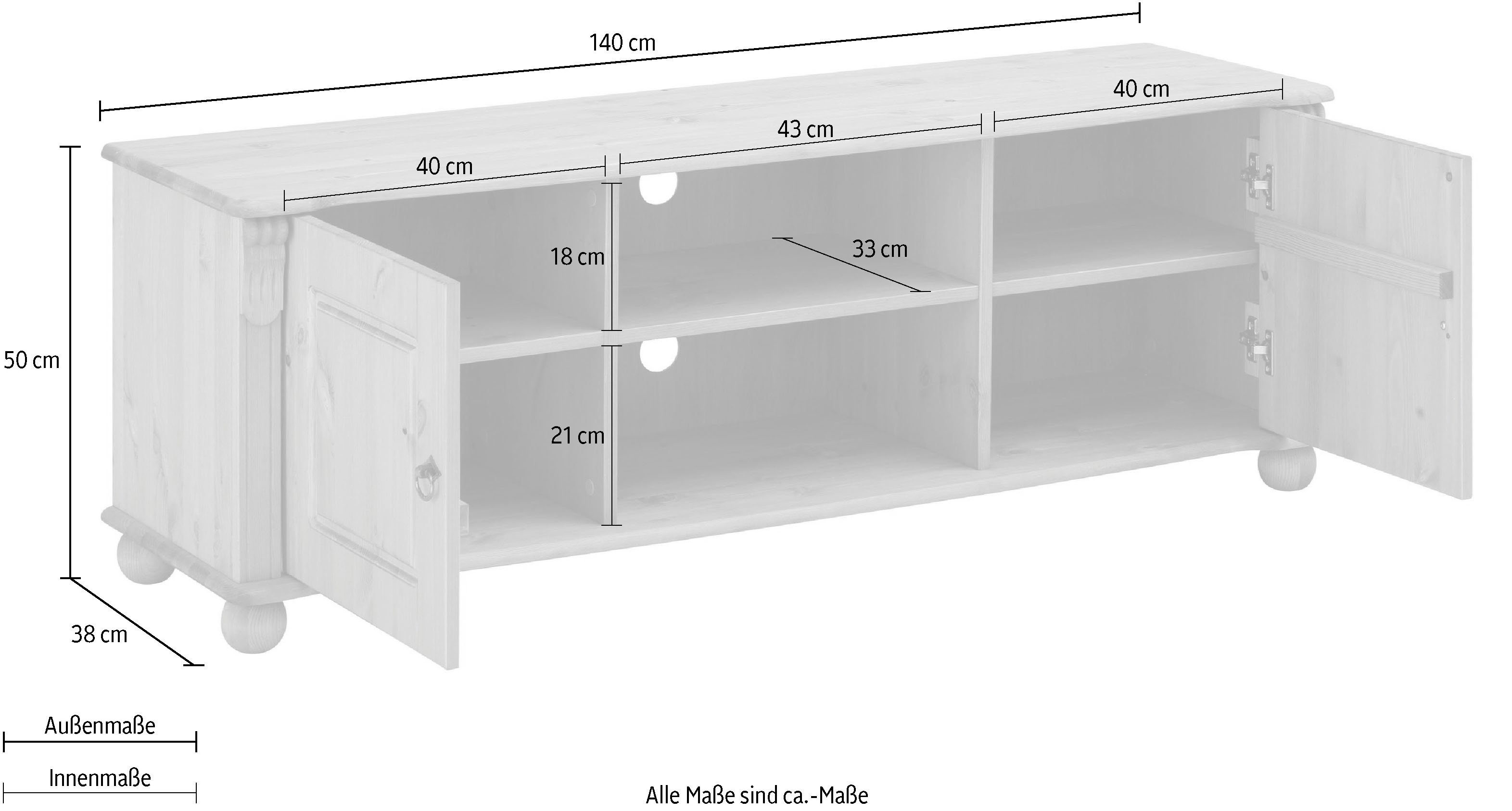 Home affaire TV-Board Ferrera, aus massiver Kiefer