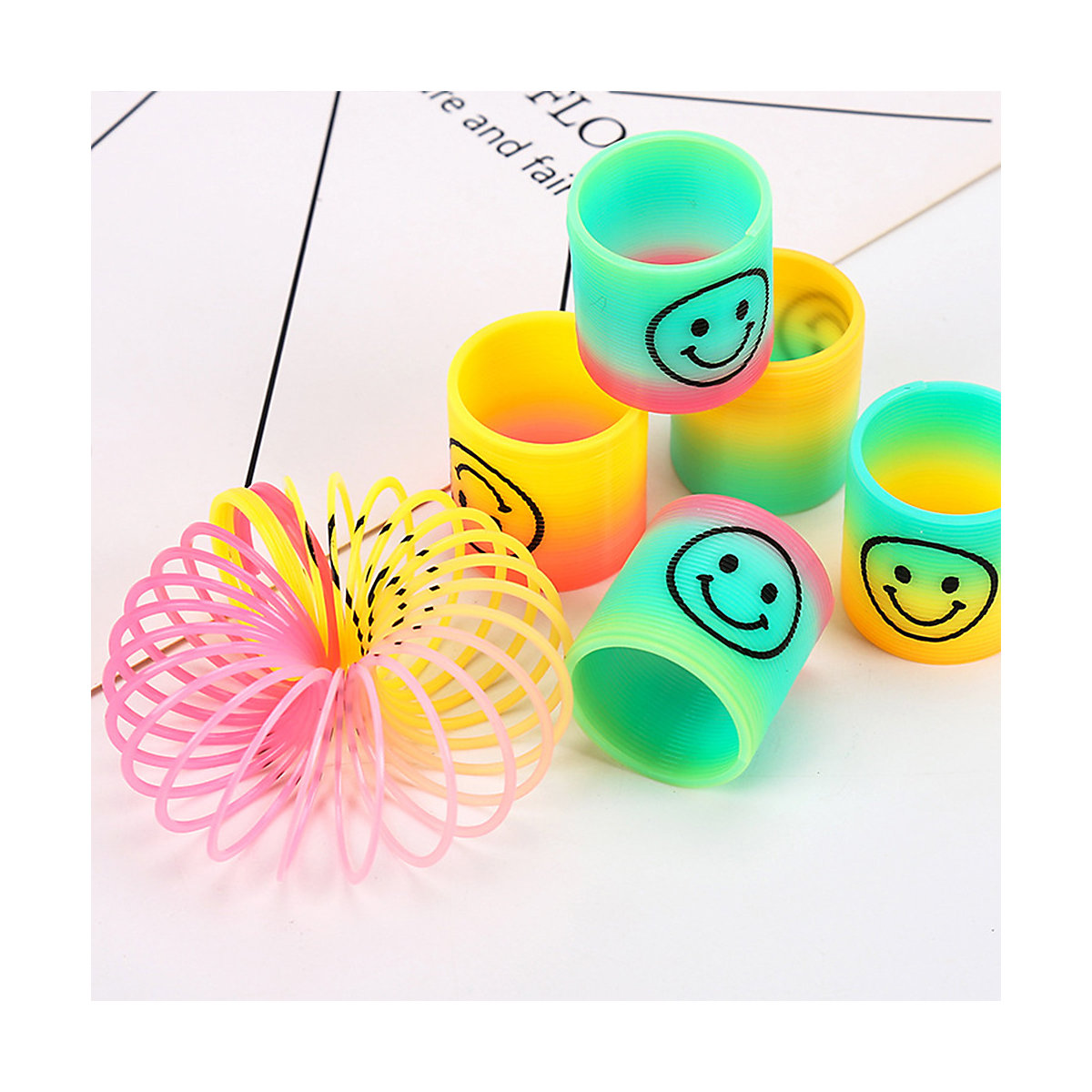 frler Spirale Spielzeug Treppenhüpfer in Regenbogen Farben,12 Stück Mitgebsel für Kinder